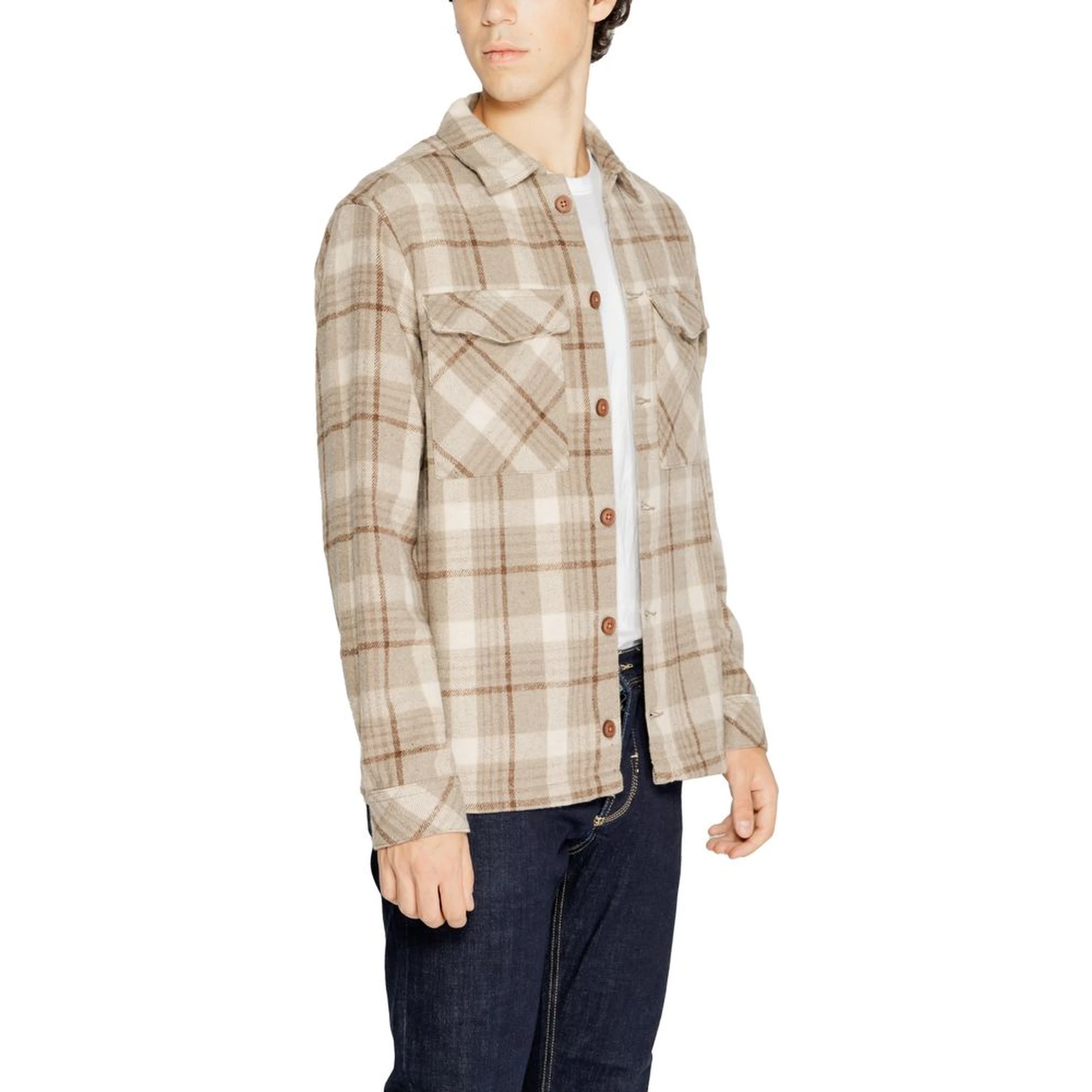 Beige Polyester Pattern Shirt