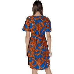 Blue Viscose Midi Dress