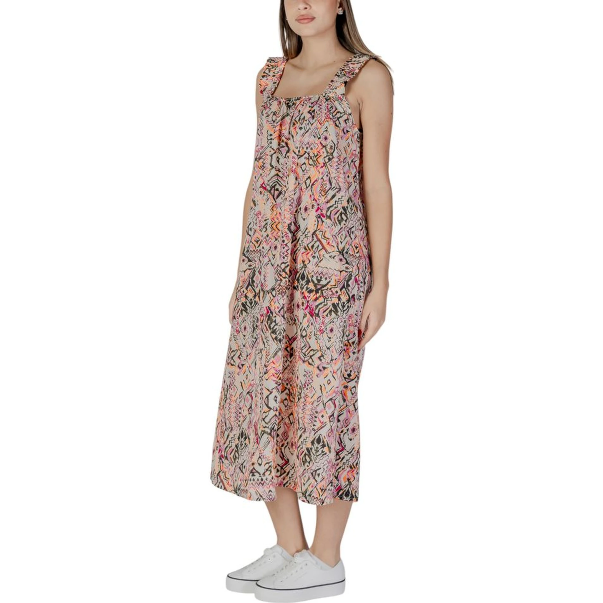 Multicolor Cotton Long Dress
