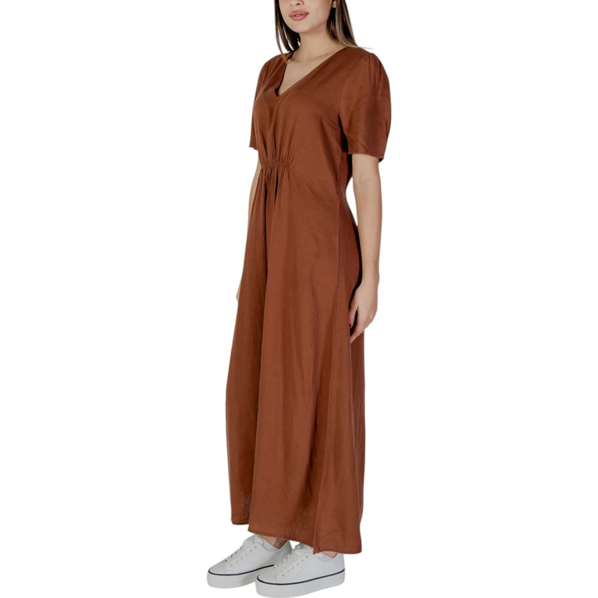 Brown Linen Long Dress