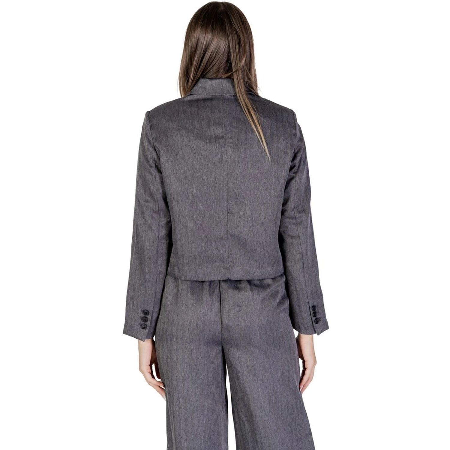 Gray Polyester Blazer