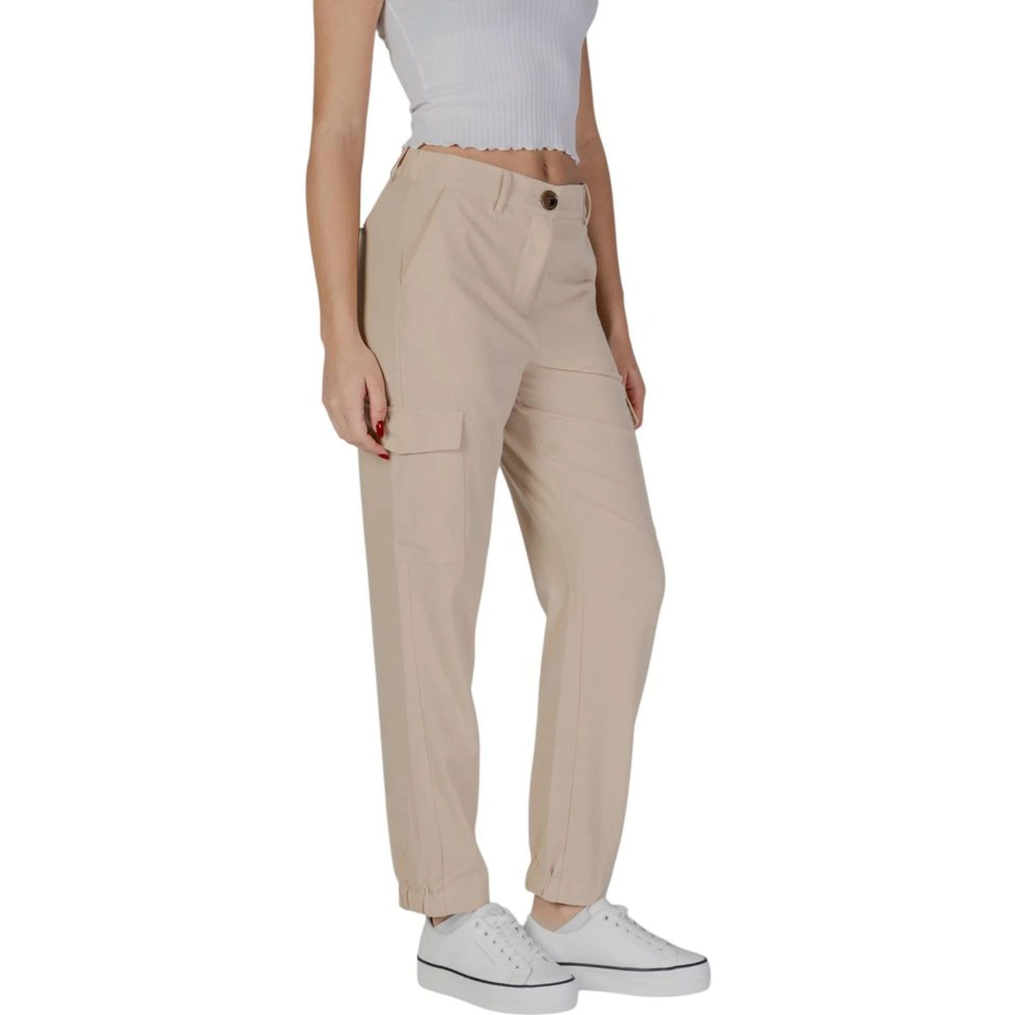 بنطال كارجو من البوليستر البيج