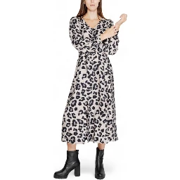 Gray Viscose Long Dress