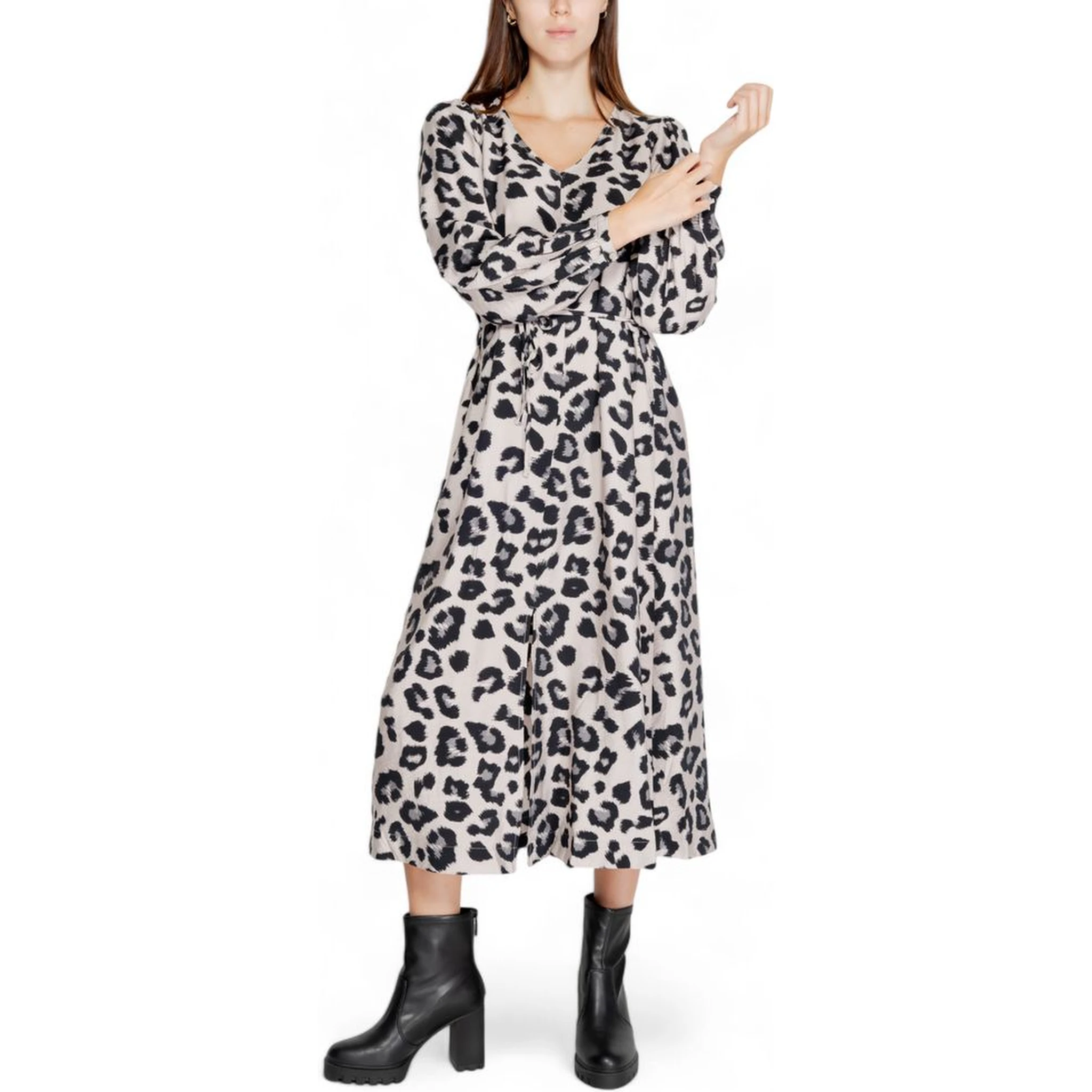 Gray Viscose Long Dress