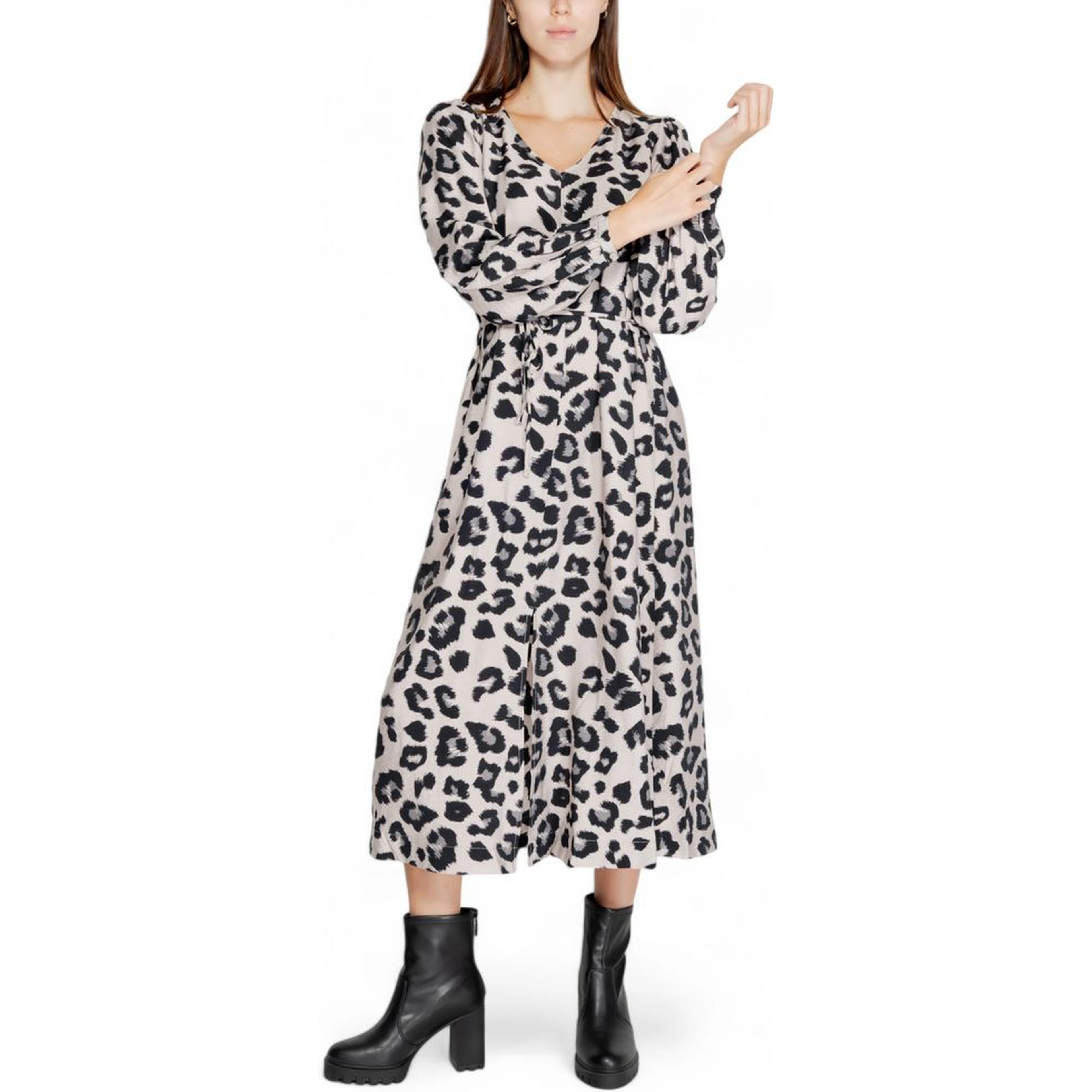 Gray Viscose Long Dress