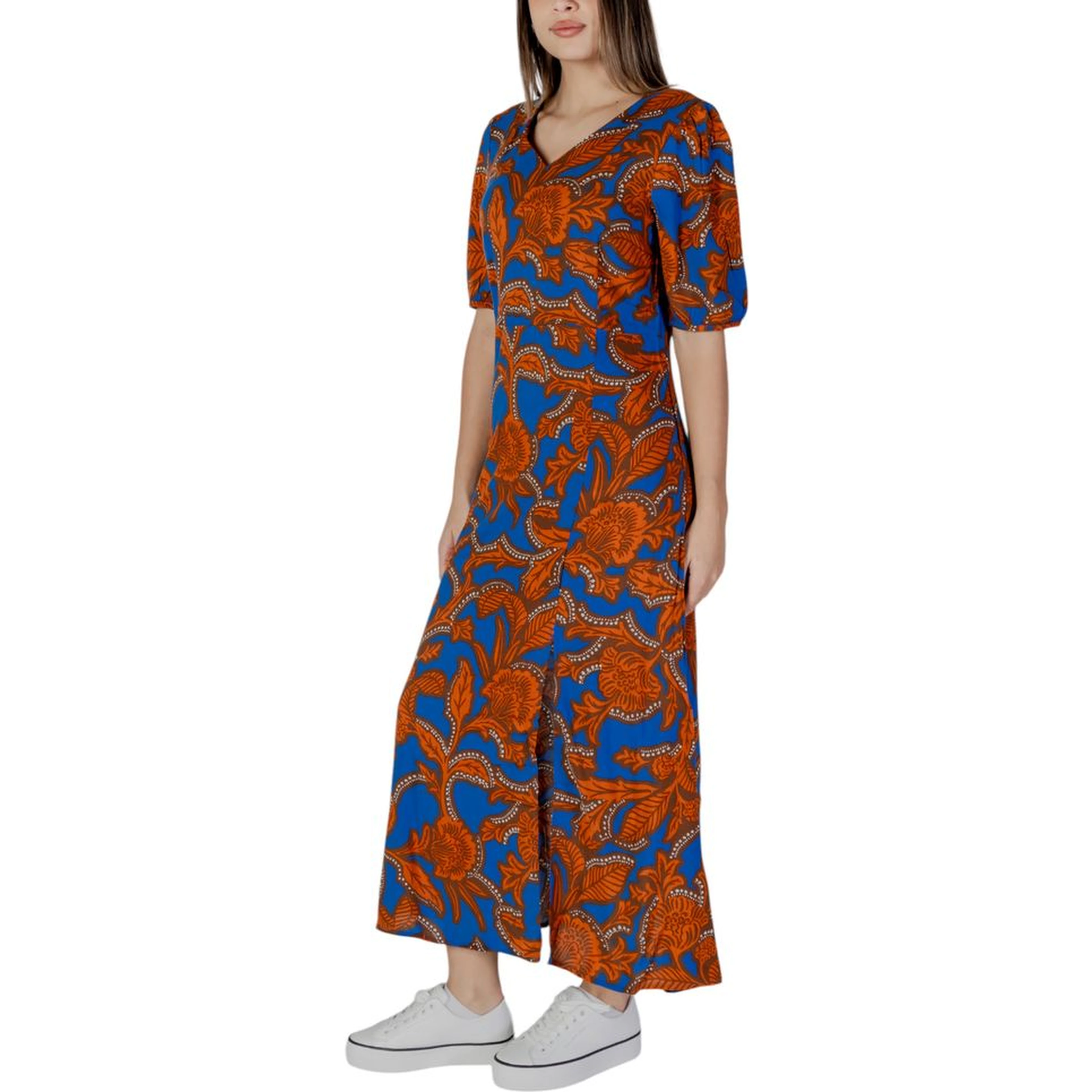 Blue Viscose Long Dress