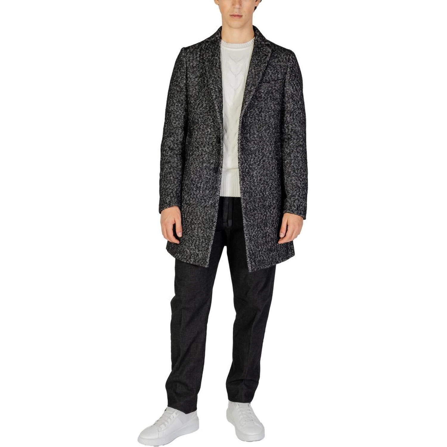 Black Polyester Coat