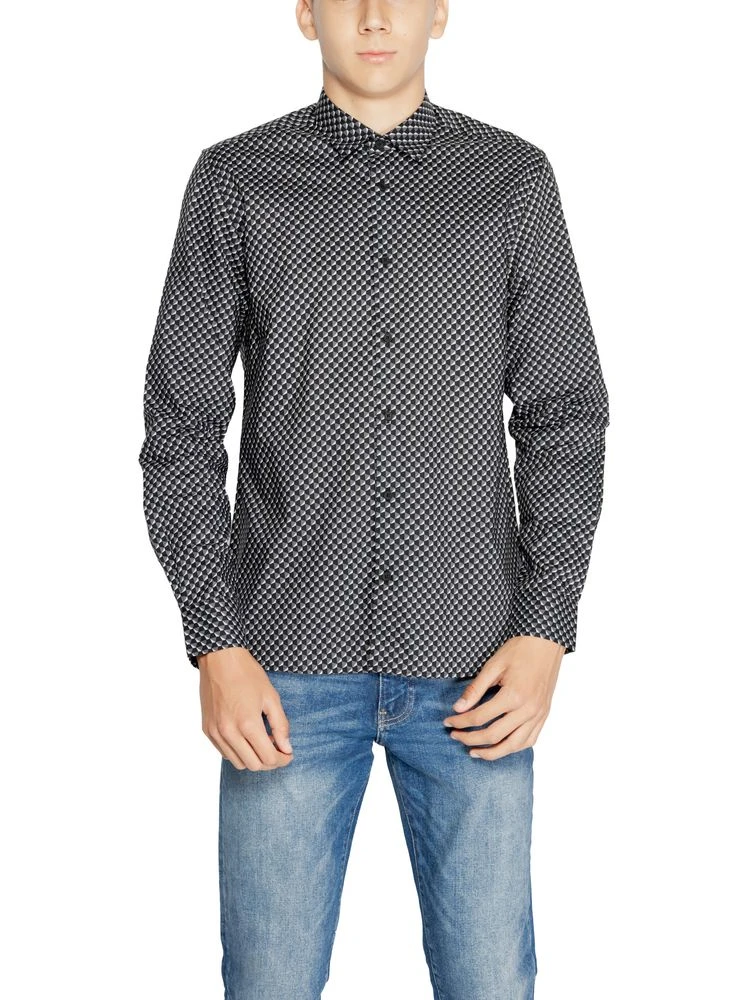 Gray Cotton Pattern Shirt