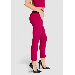 Bordeaux Polyester Casual Pants
