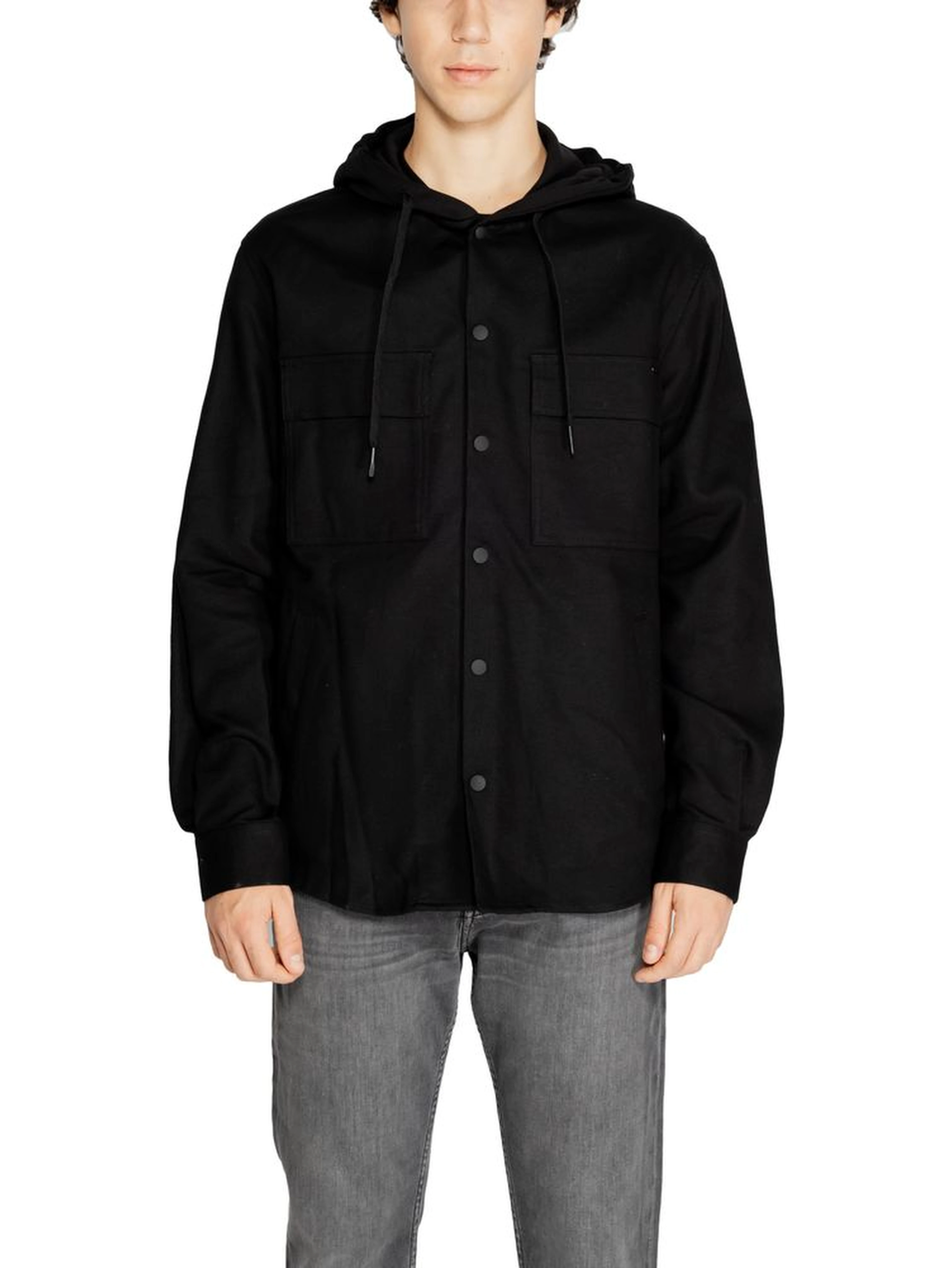 Black Cotton Shell Jacket