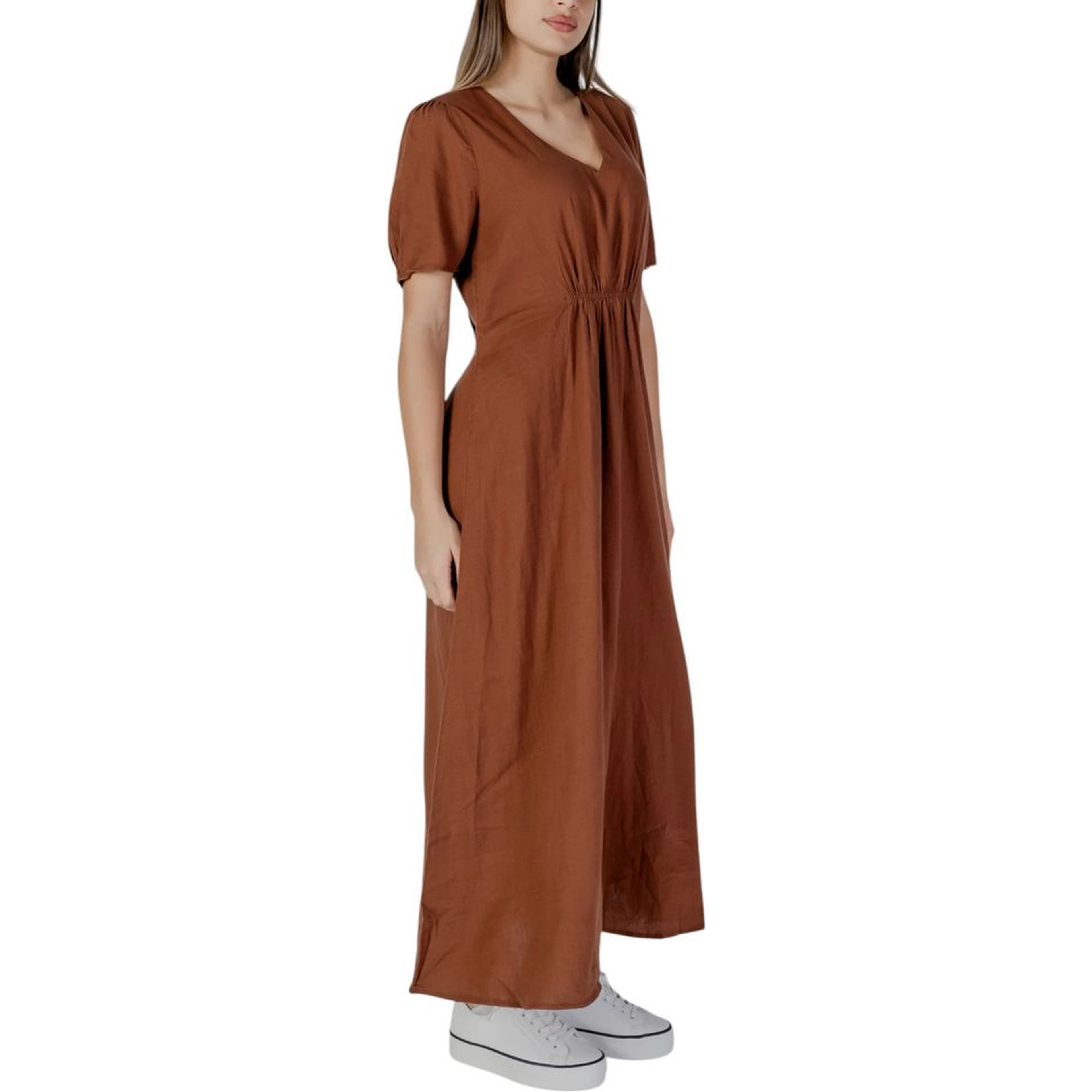 Brown Linen Long Dress