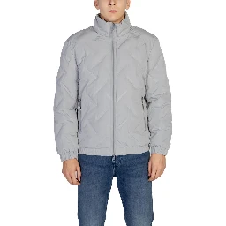 Gray Polyester Jackets And Coat