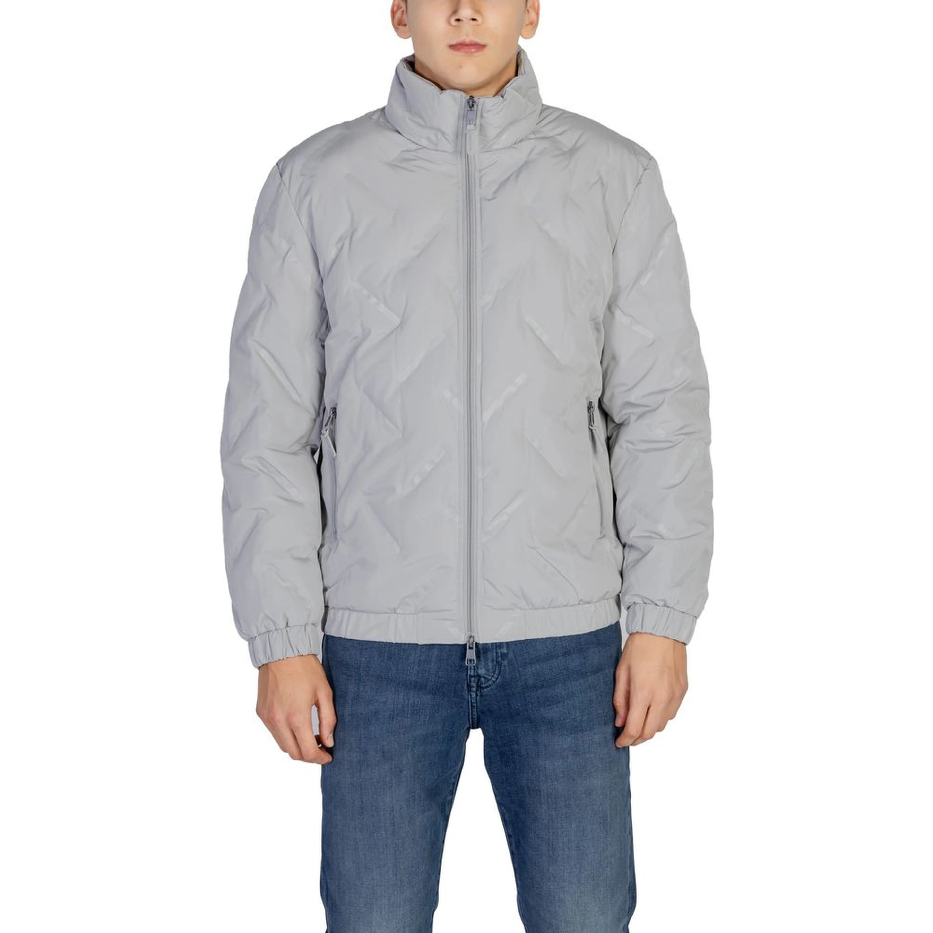 Gray Polyester Jackets And Coat