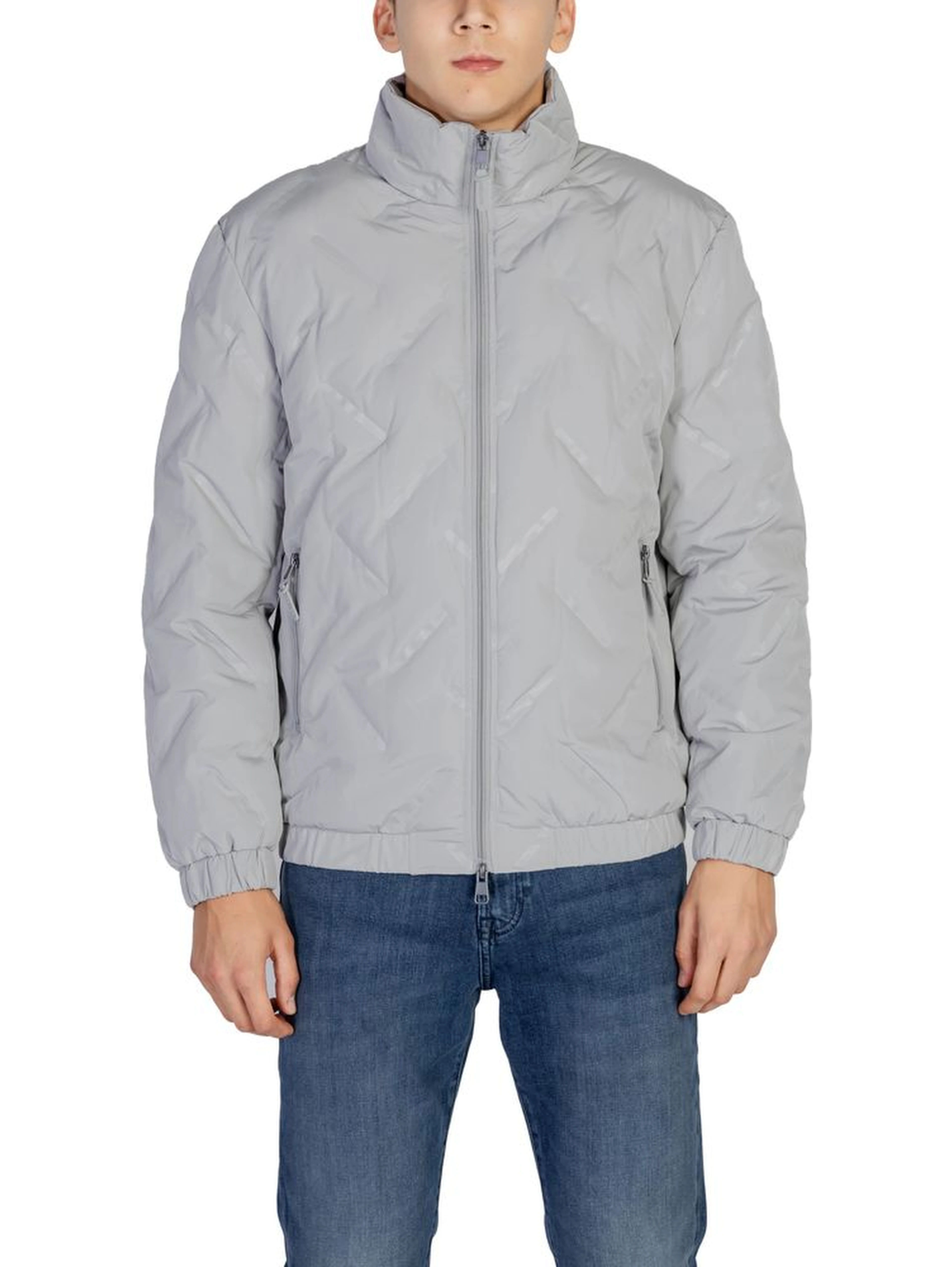 Gray Polyester Jackets And Coat