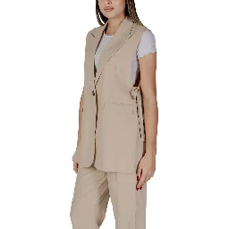 Beige Polyester Waistcoat