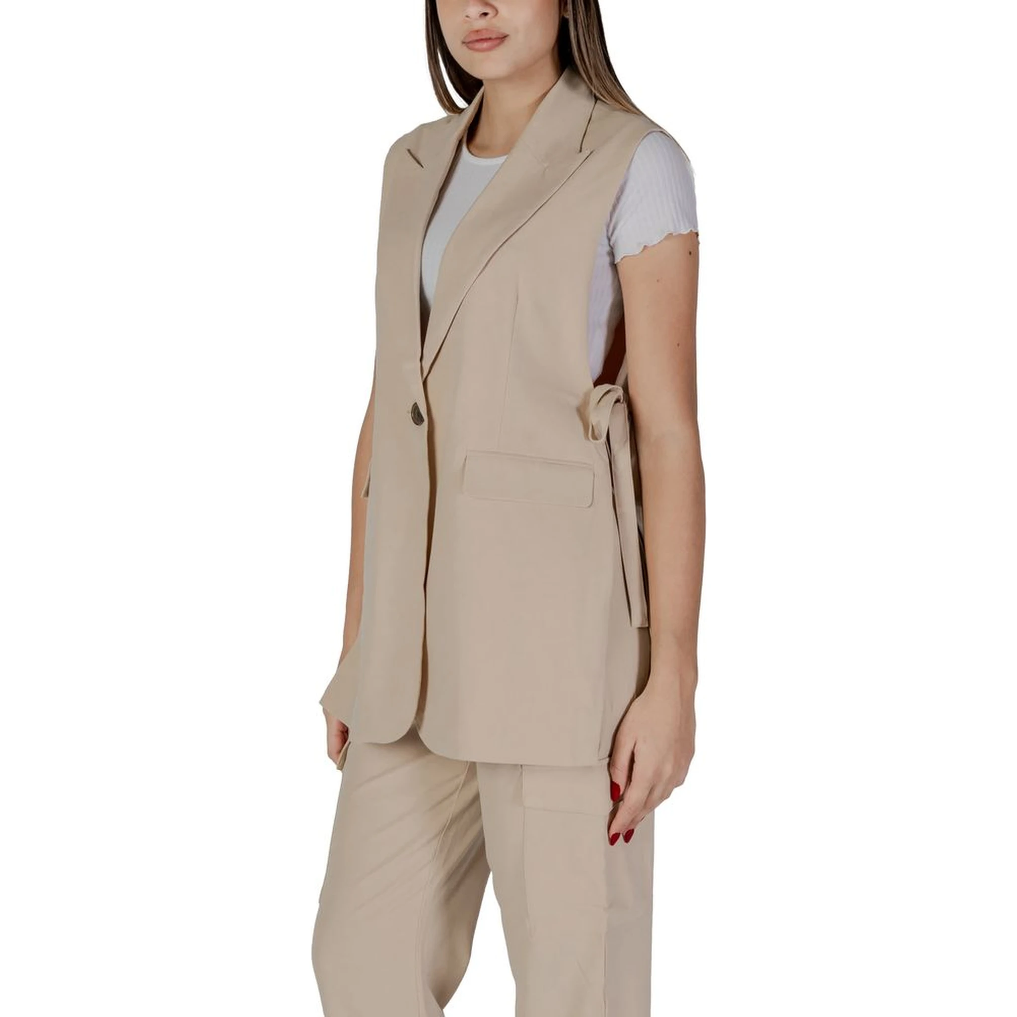 Beige Polyester Waistcoat