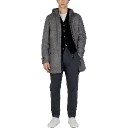 Gray Polyester Coat