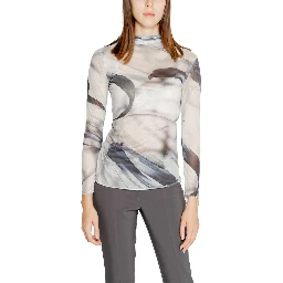 Gray Polyester Long Sleeve T-Shirt