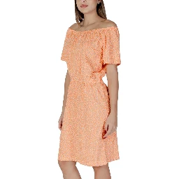 Orange Cotton Short Dress