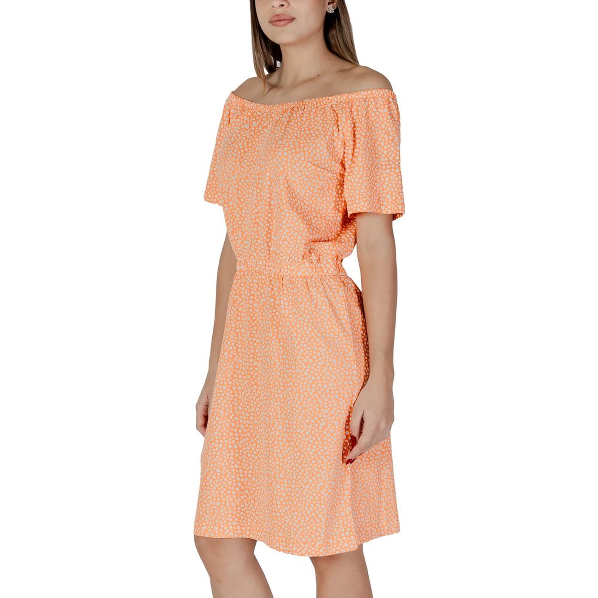 Orange Cotton Short Dress
