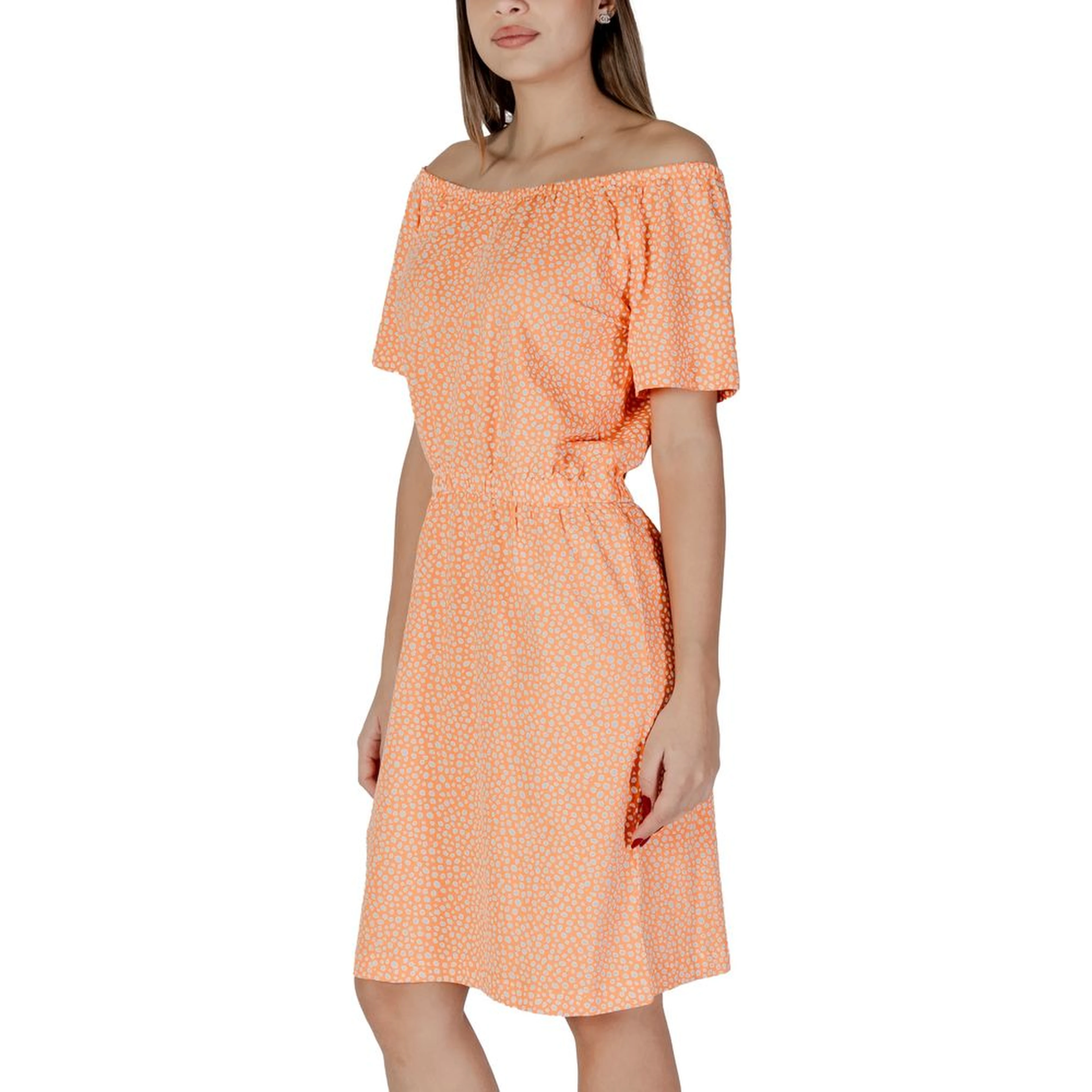 Orange Cotton Short Dress