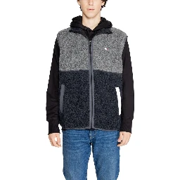 Black Recycled Polyester Sleveless Jacket
