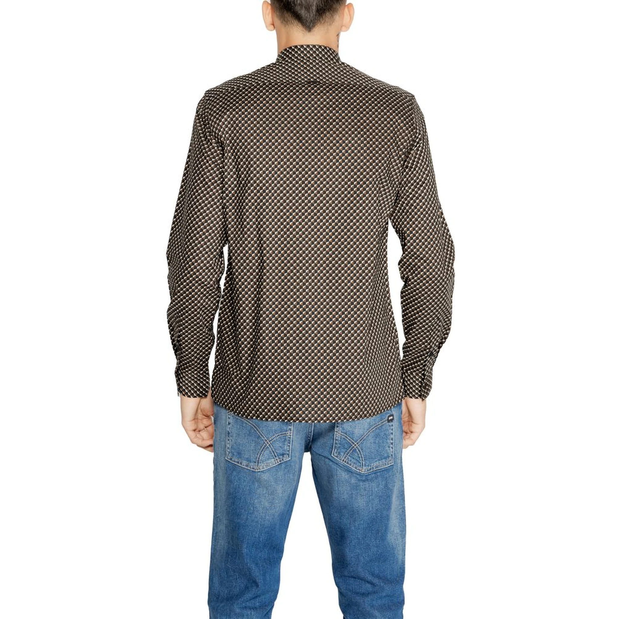 Brown Cotton Pattern Shirt