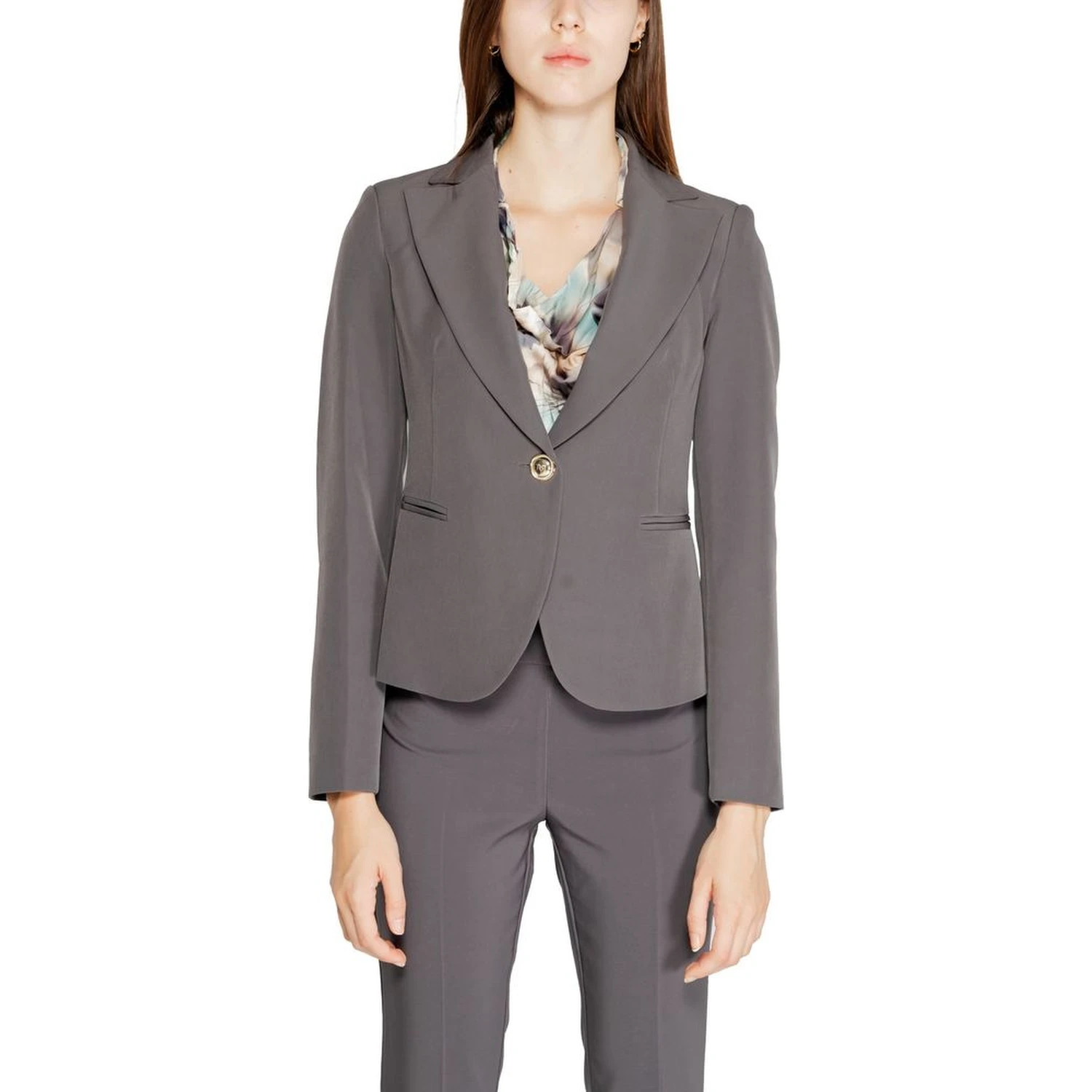 Gray Polyester Blazer