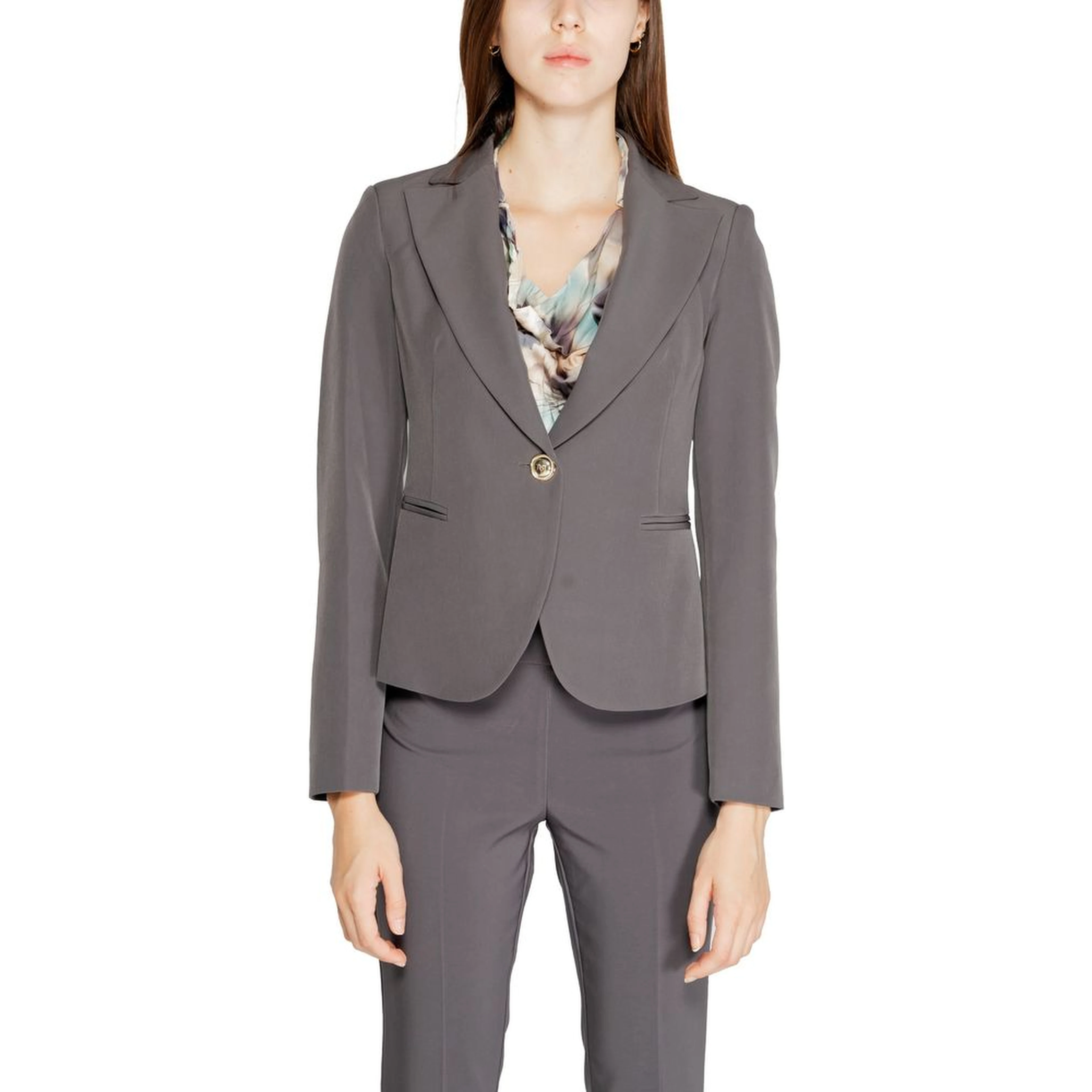 Gray Polyester Blazer