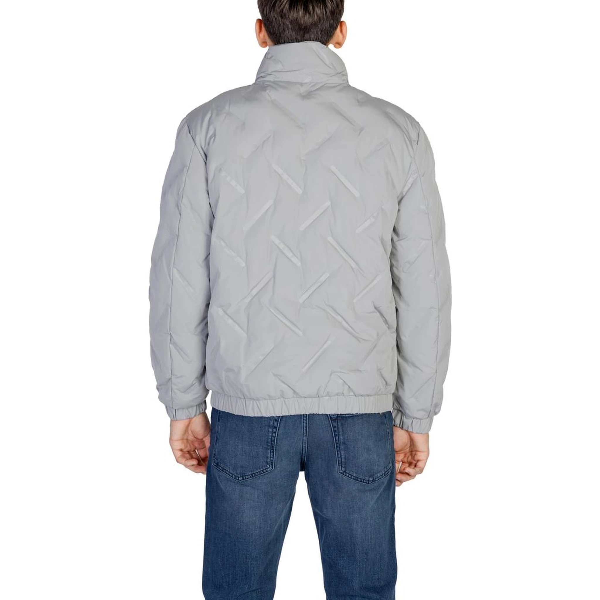 Gray Polyester Jackets And Coat