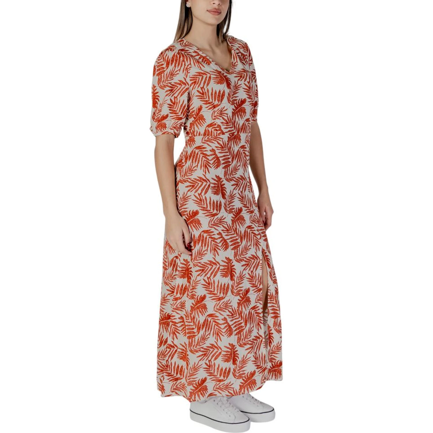 Red Viscose Long Dress