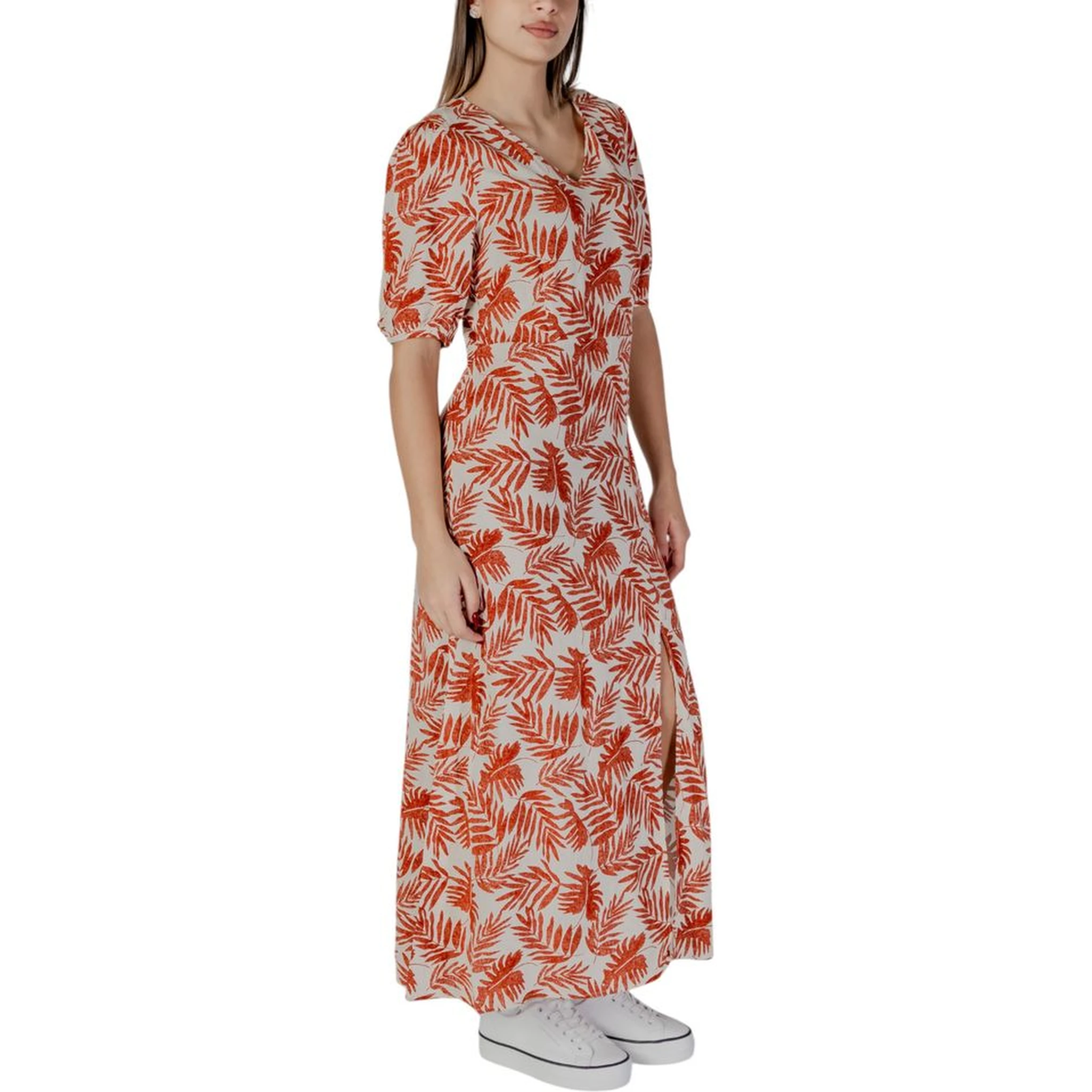 Red Viscose Long Dress