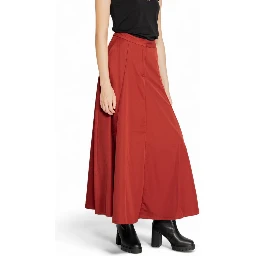 Red Polyester Long Skirt