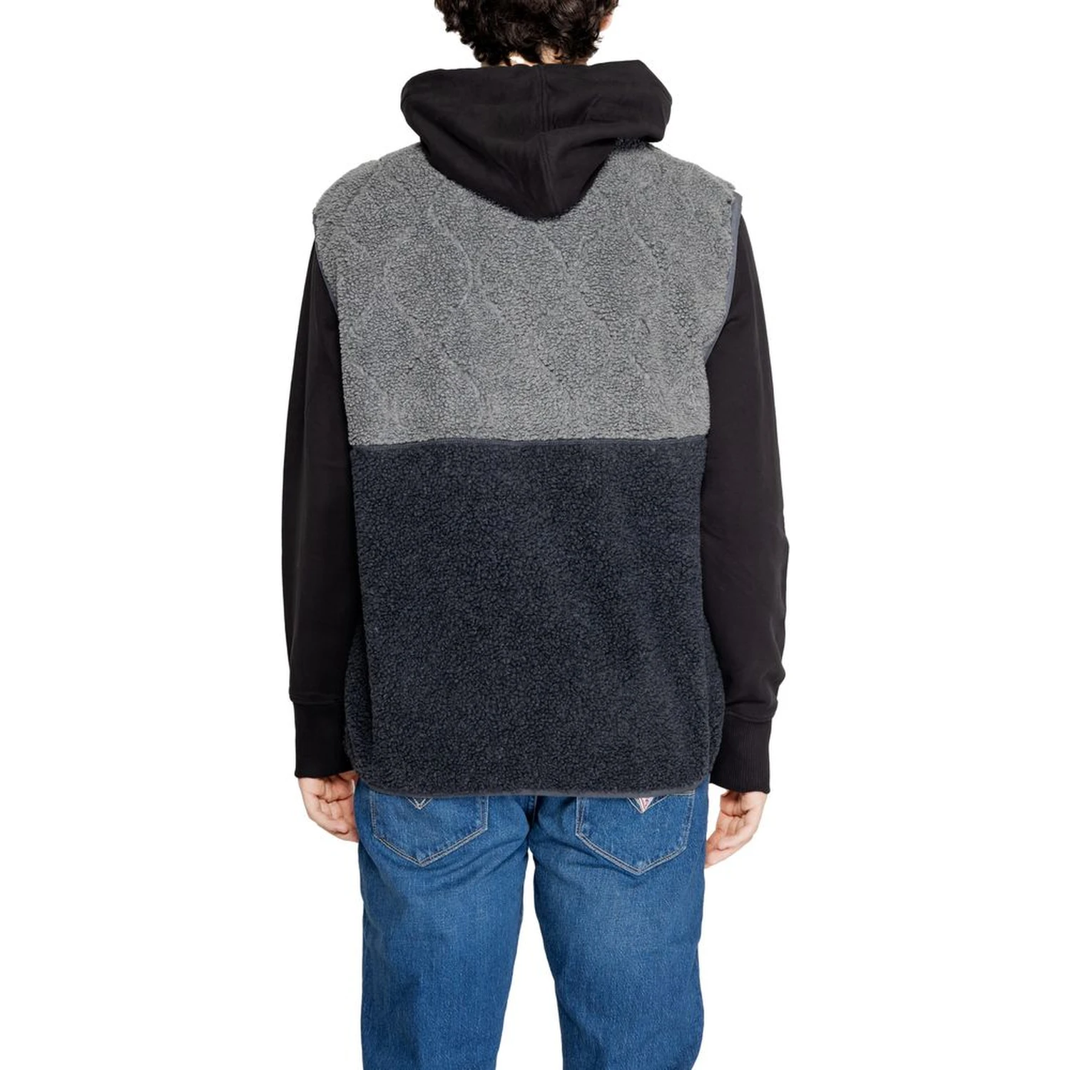 Black Recycled Polyester Sleveless Jacket