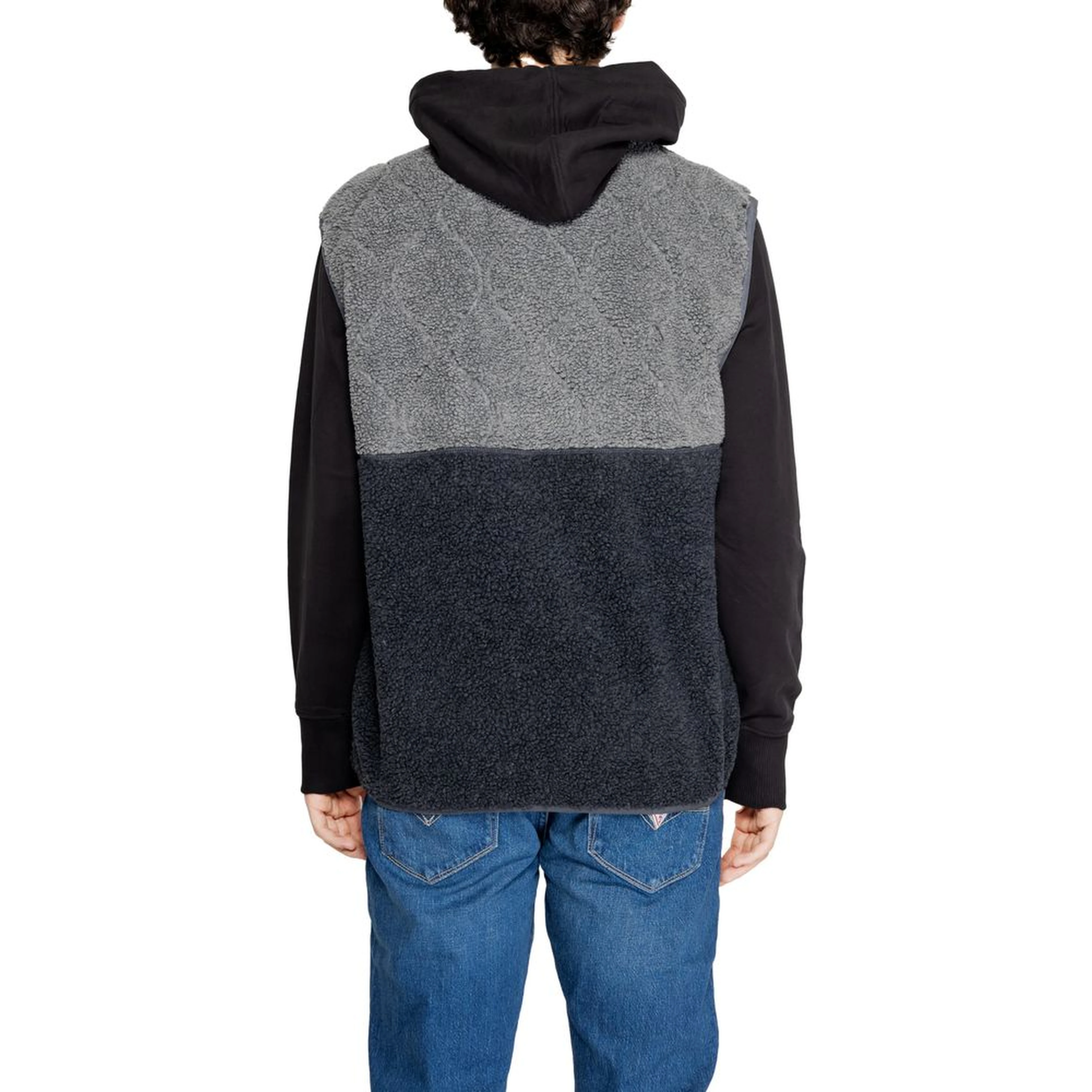 Black Recycled Polyester Sleveless Jacket