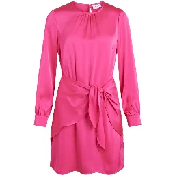 Pink Polyester Short Dress
