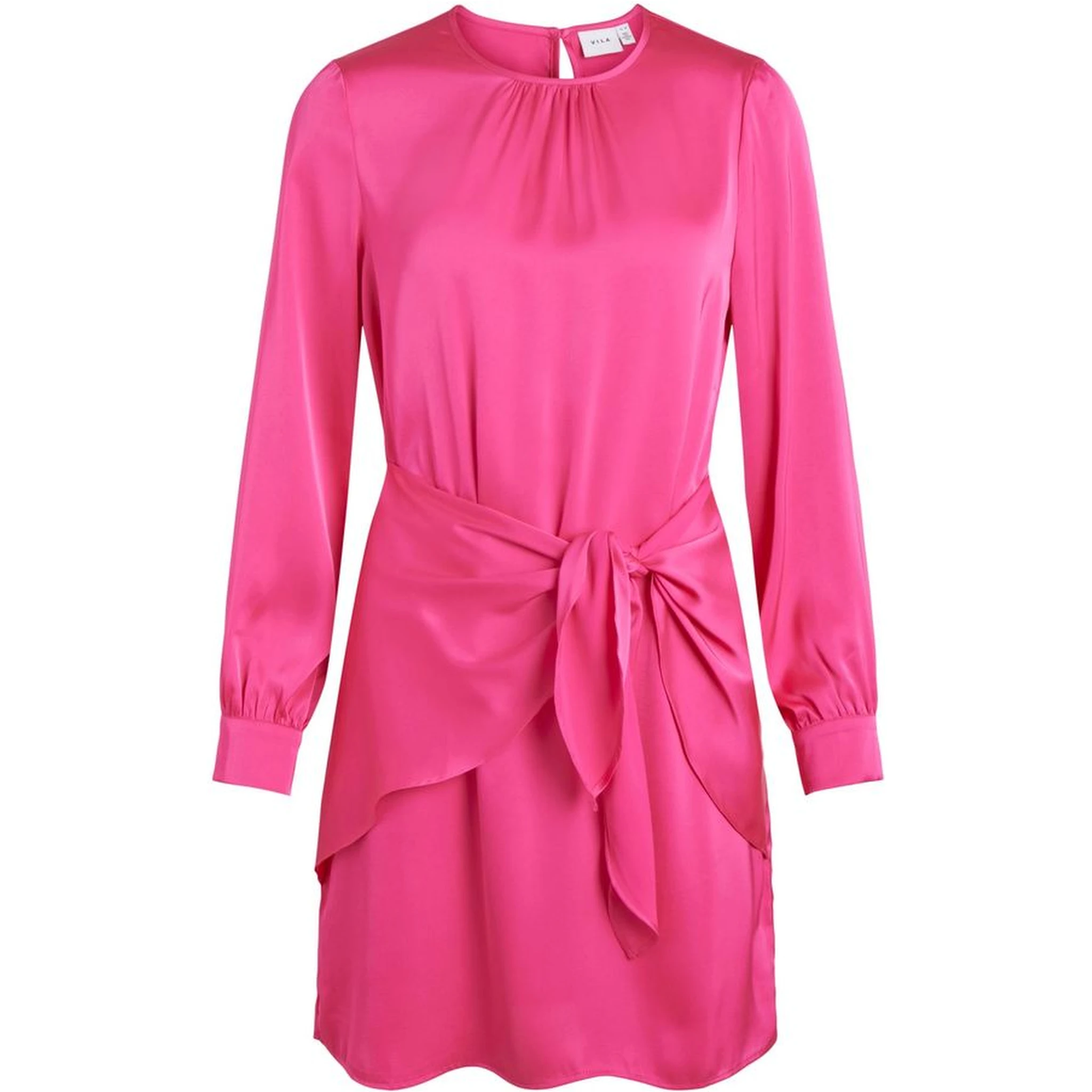 Pink Polyester Short Dress