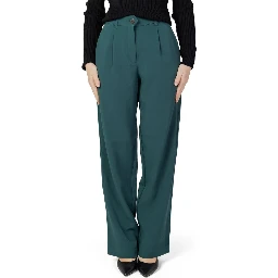 Green Recycled Polyester Flared Pants