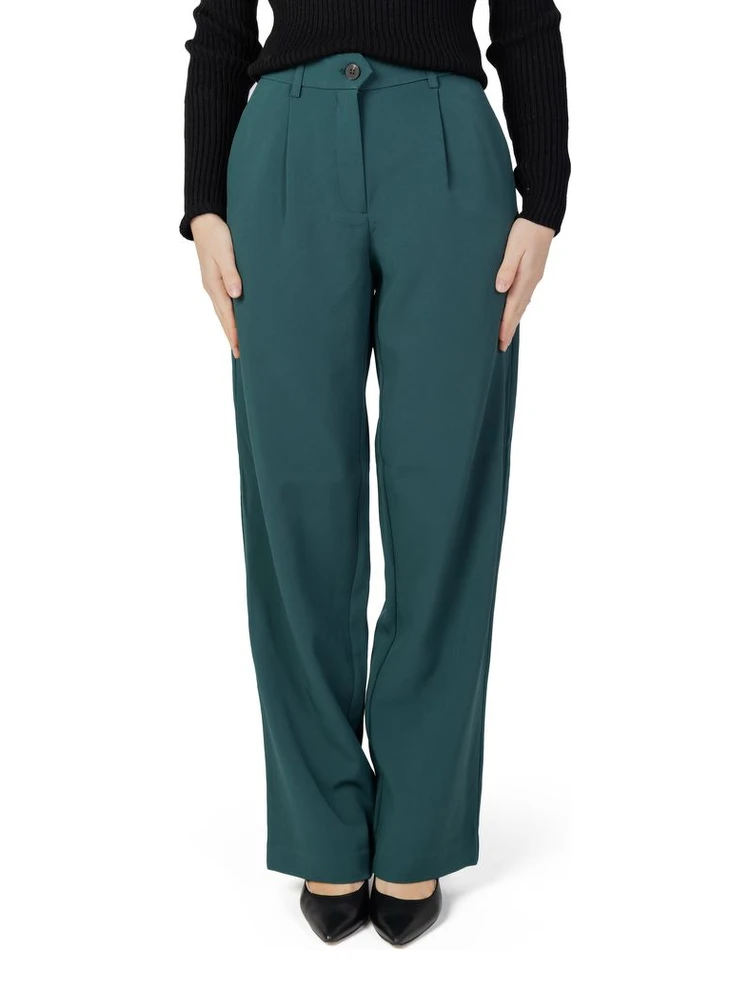Green Recycled Polyester Flared Pants