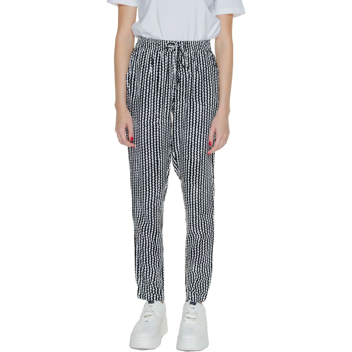Black Viscose Casual Pants