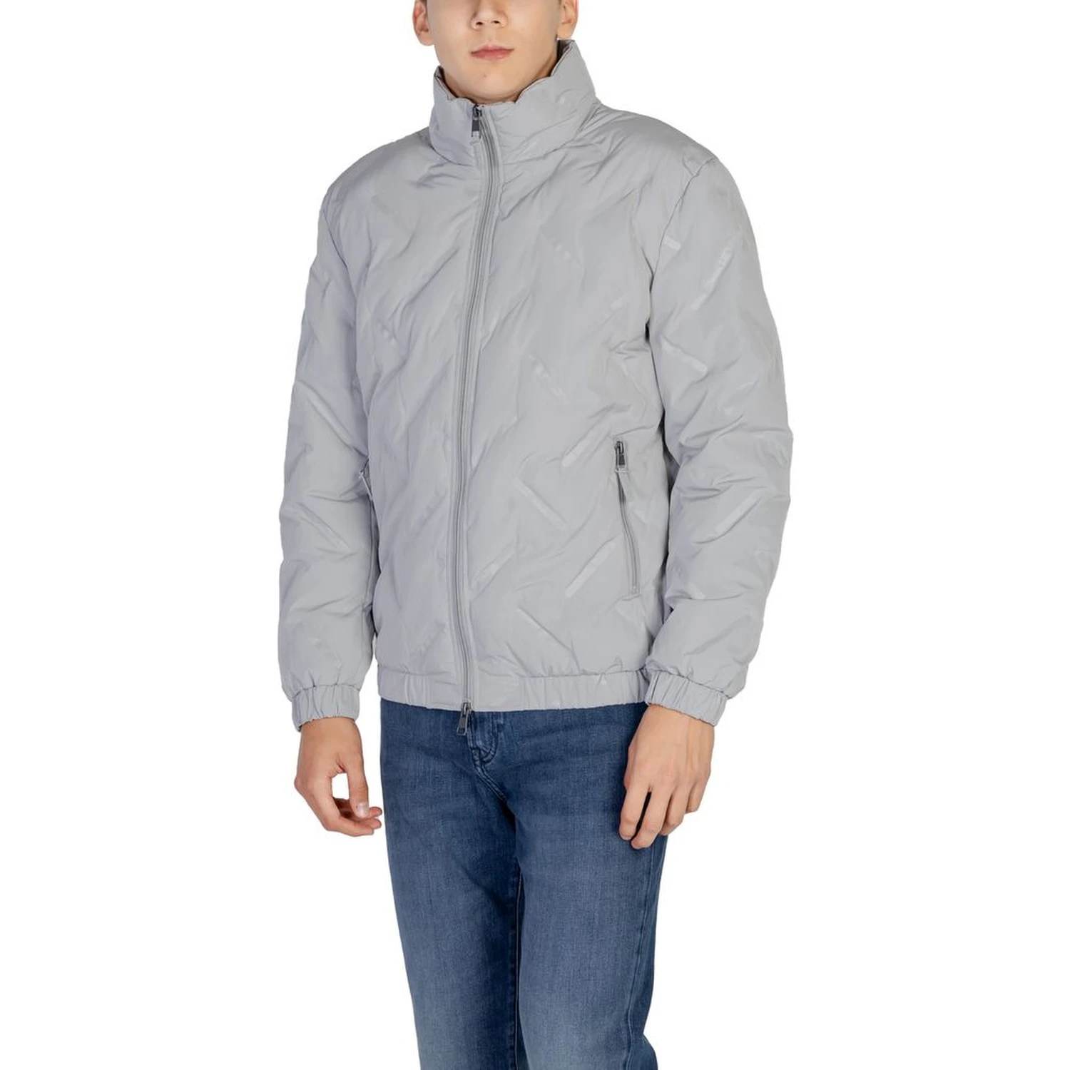 Gray Polyester Jackets And Coat