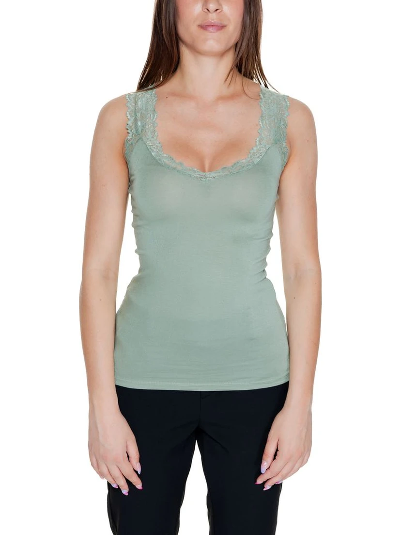 Green Viscose Tank Tops