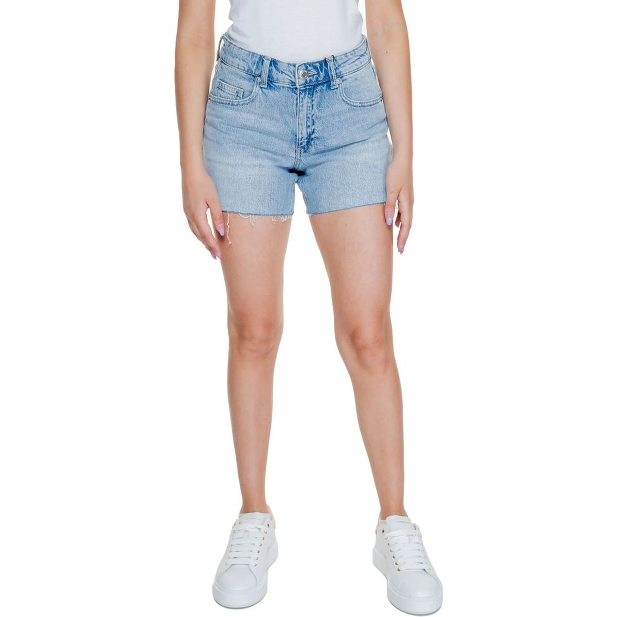 Light Blue Cotton Shorts