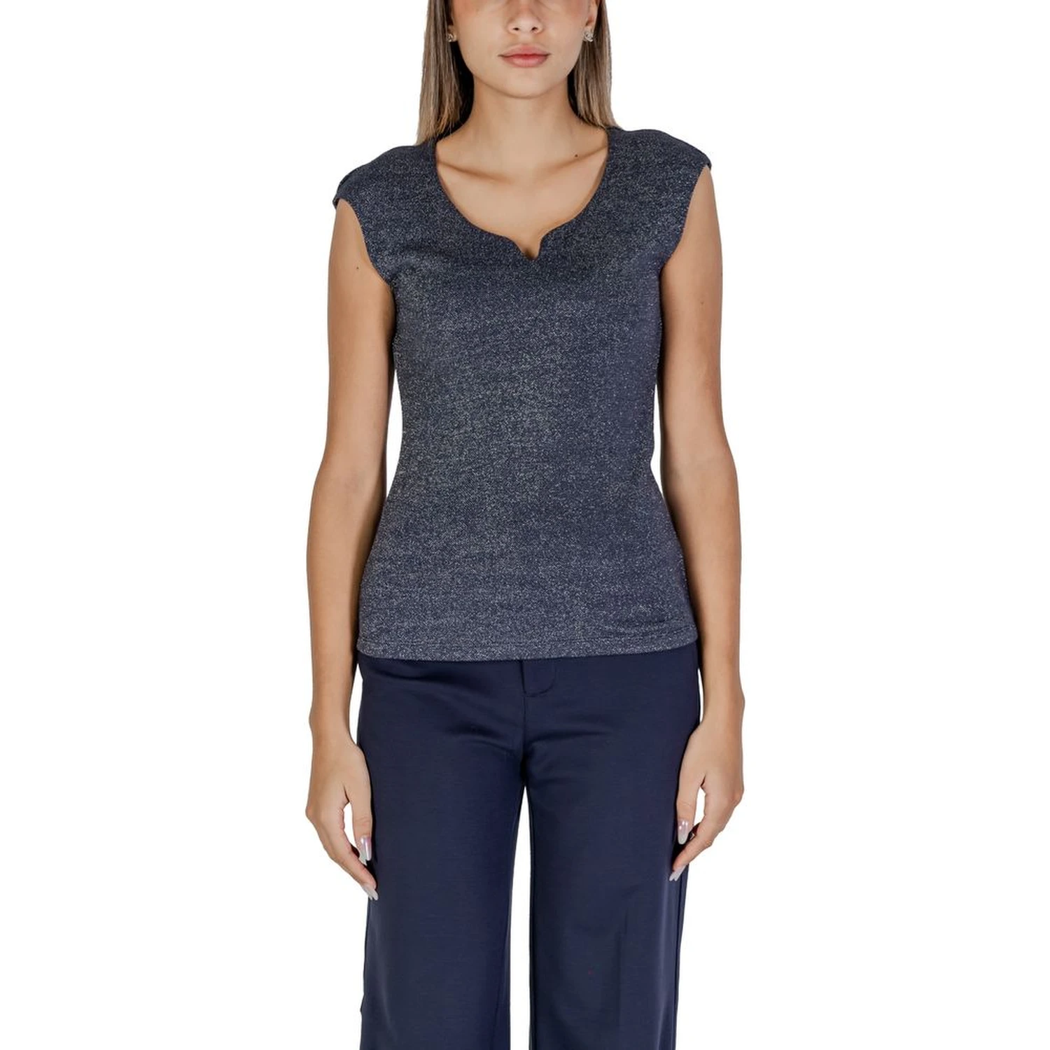 Blue Viscose Tank Tops