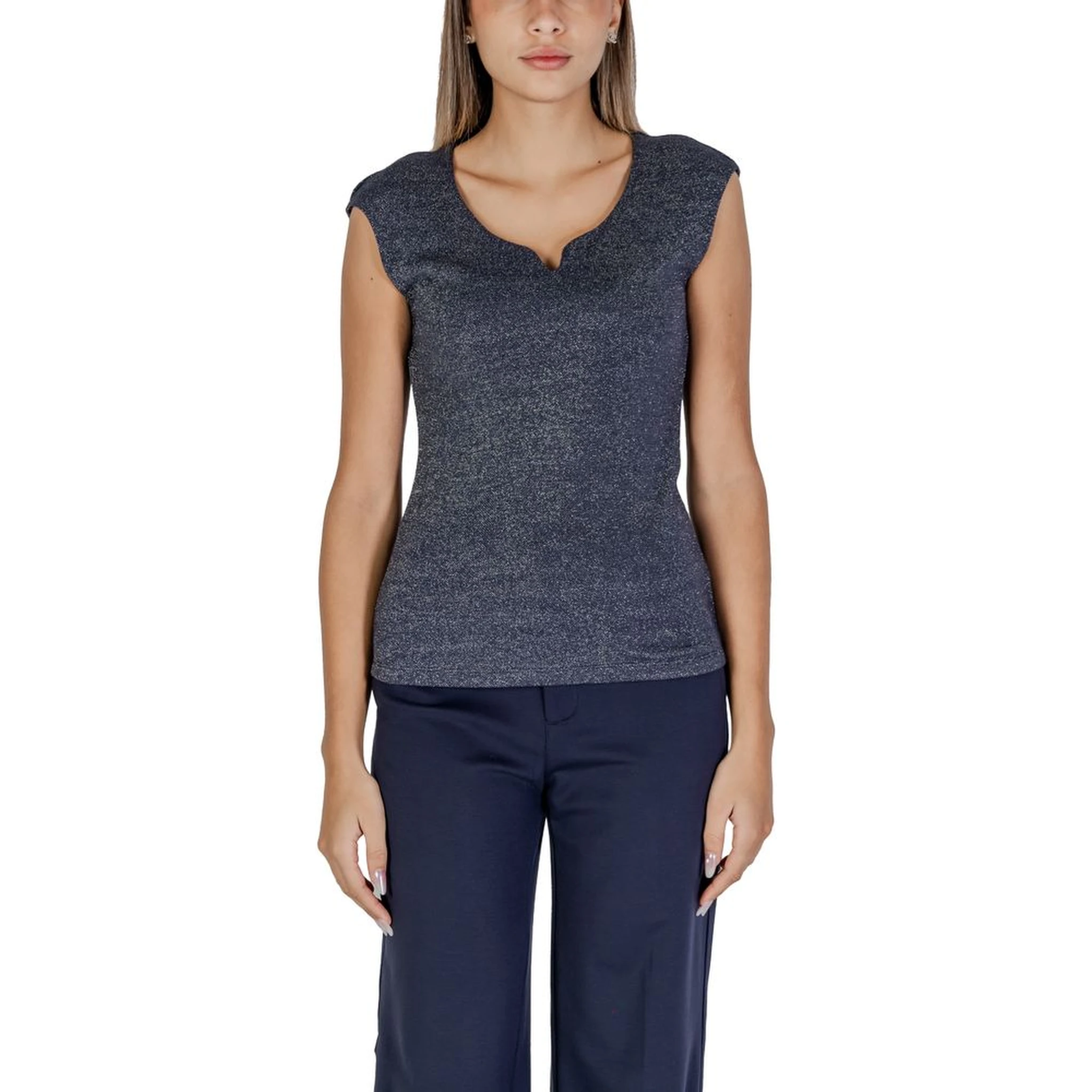 Blue Viscose Tank Tops