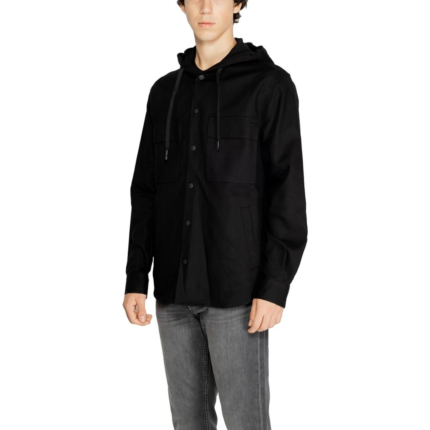 Black Cotton Shell Jacket