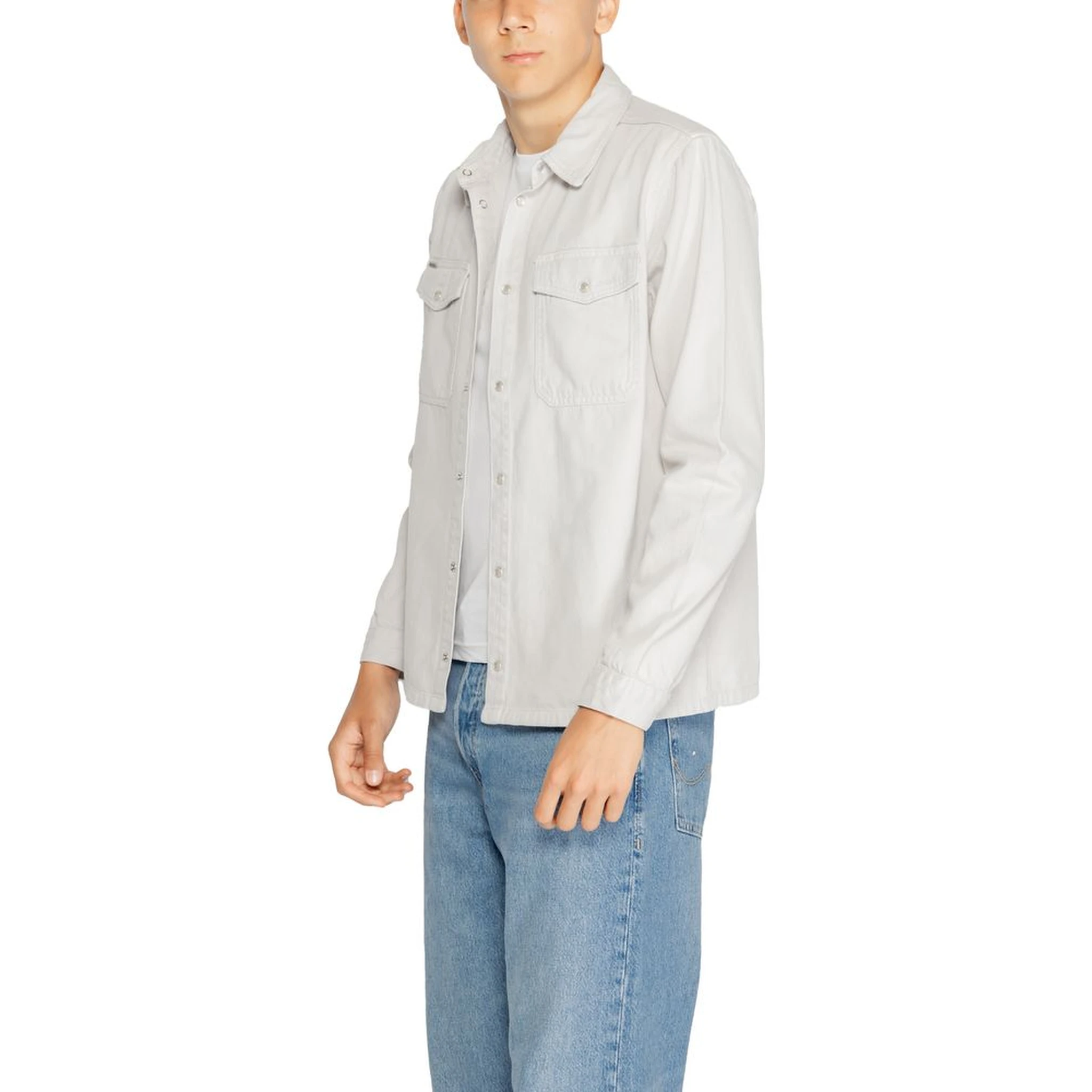 Gray Cotton Dress Shirt