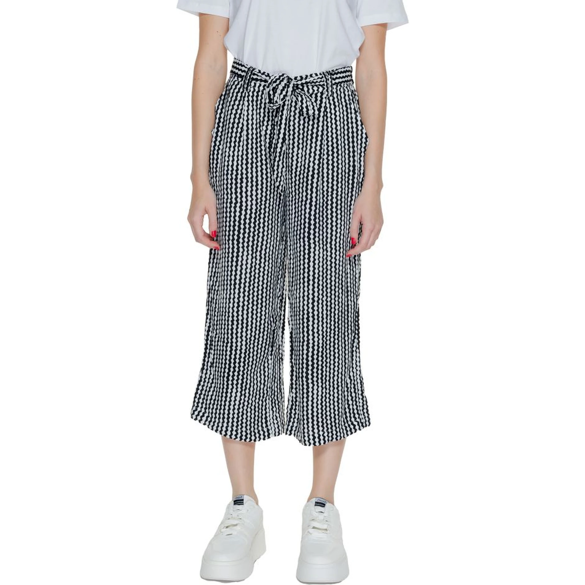 Black Viscose Cropped Pants