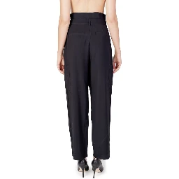 Black Viscose Casual Pants