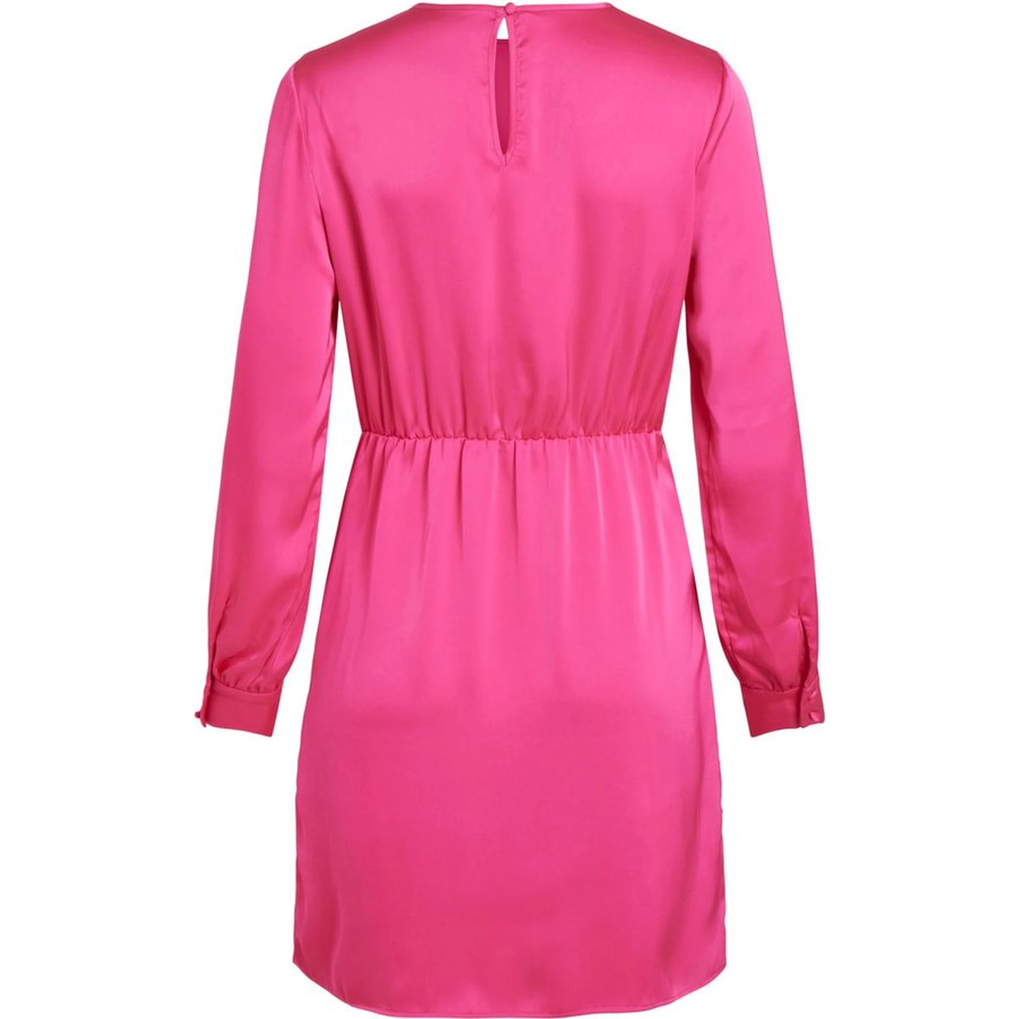Pink Polyester Short Dress